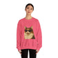 Calico Cat Wearing Sunglasses - Adult Crewneck Sweatshirt