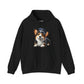 Cute Corgi Wearing A Train Conductors Hat - Adult Hoodie - Too Cute Pets
