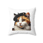 Calico Cat Wearing a Beret - Throw Pillow