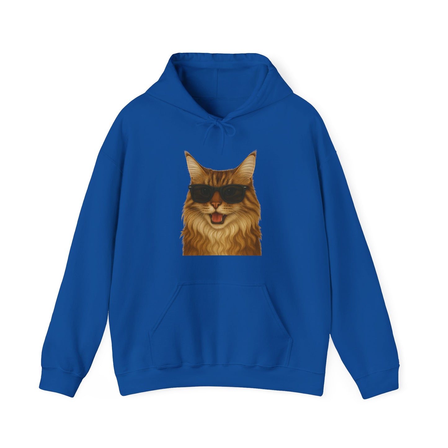 Maine Coon Wearing Sunglasses - Adult Hoodie