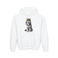 Husky Wearing Fur Trappers Hat - Youth Hoodie - Too Cute Pets