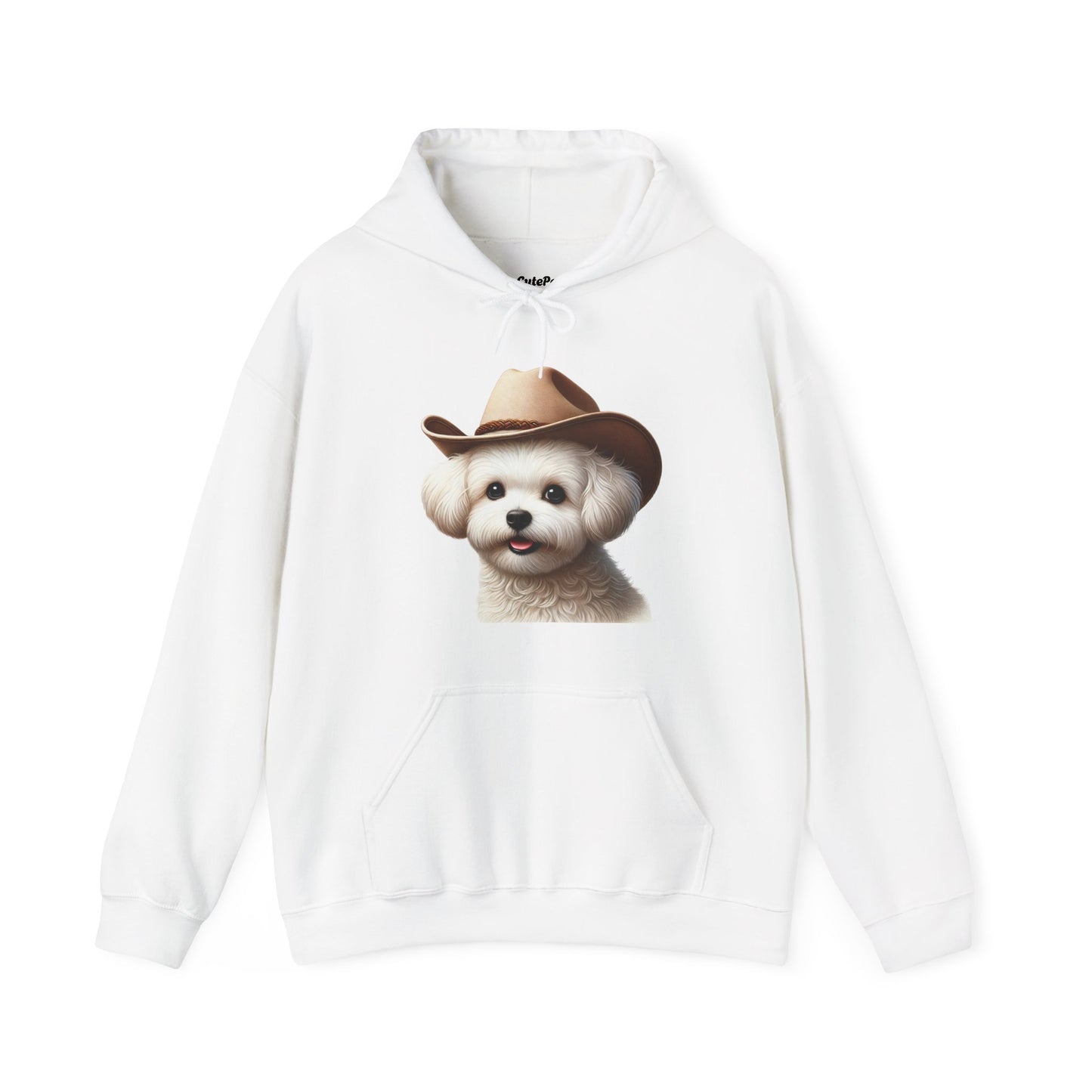 Cute Maltese Wearing A Cowgirl Hat - Adult Hoodie - Too Cute Pets