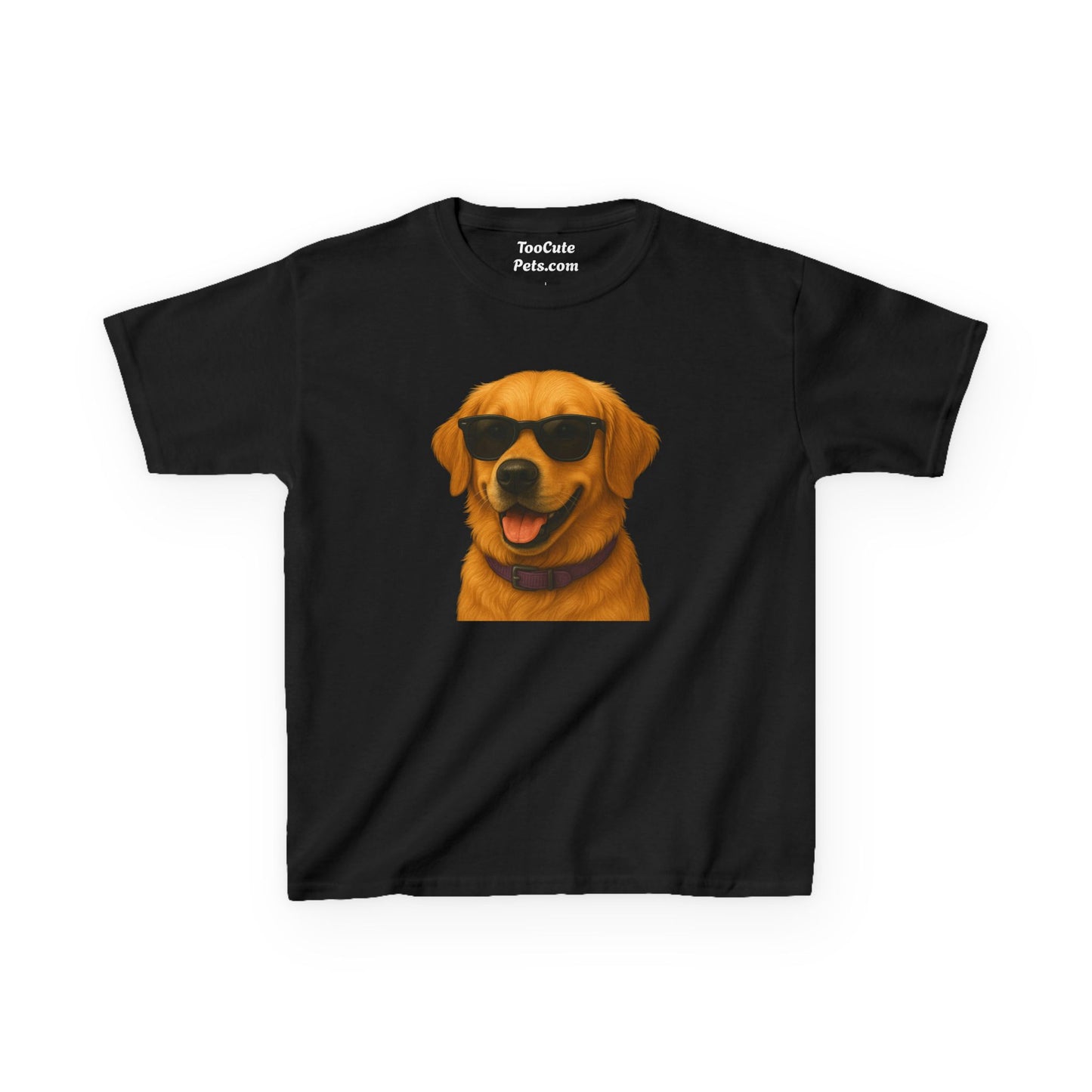 Golden Retriever Wearing Sunglasses - Kids Tee