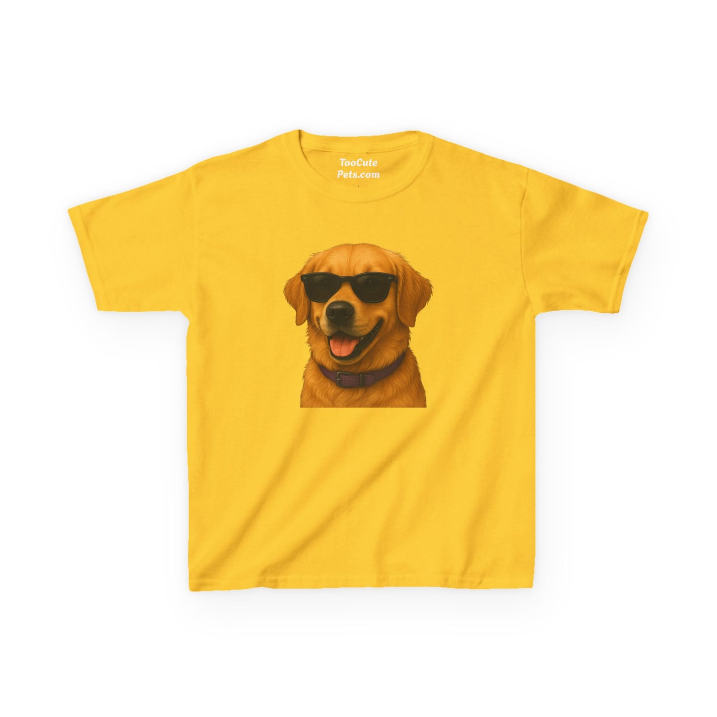 Golden Retriever Wearing Sunglasses - Kids Tee