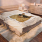 Cream Longhair Cat Wearing Sunglasses - Sherpa Blanket