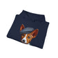 Cute Basenji Pup Wearing A Tweed Flat Cap - Adult Hoodie - Too Cute Pets