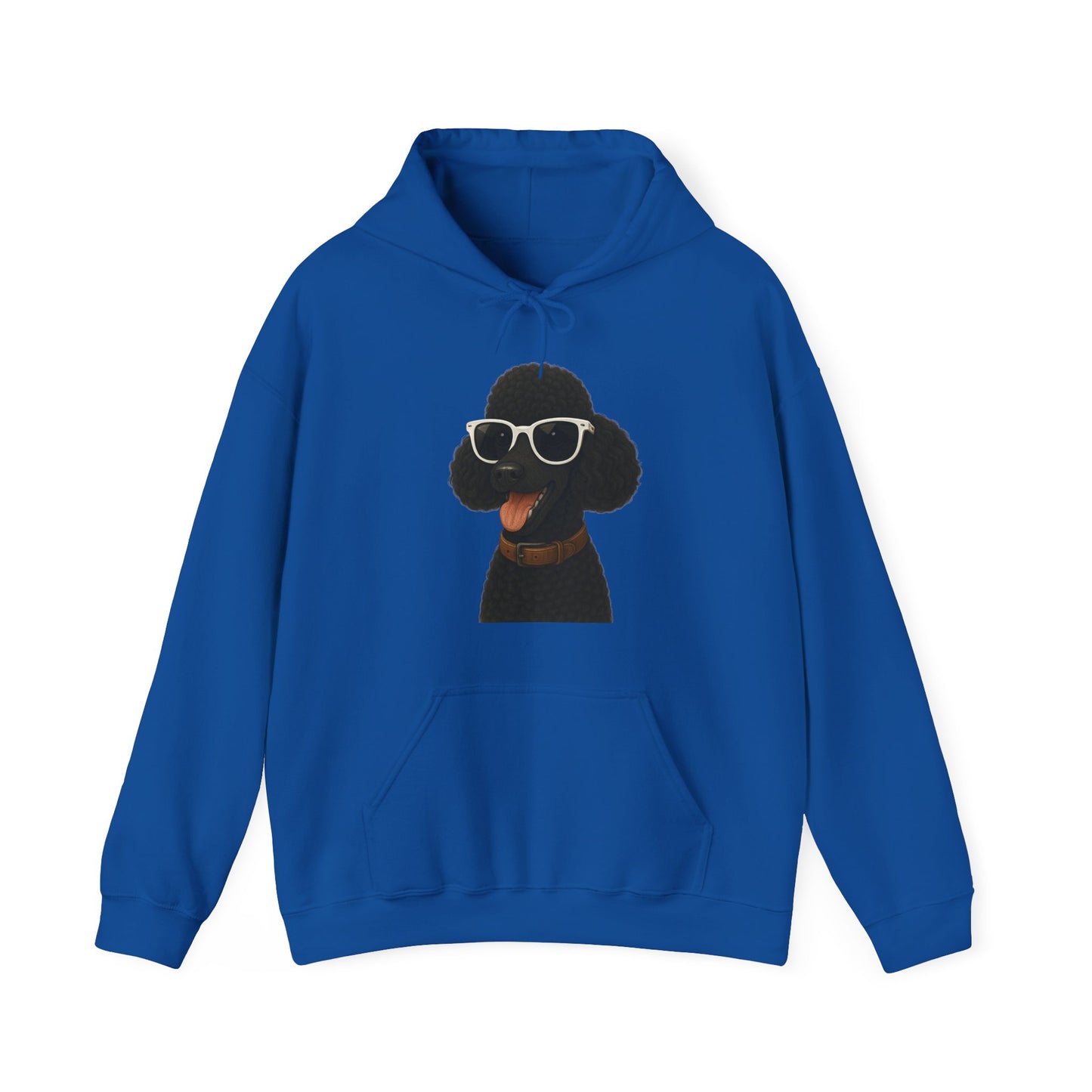Black Poodle Wearing Sunglasses - Adult Hoodie