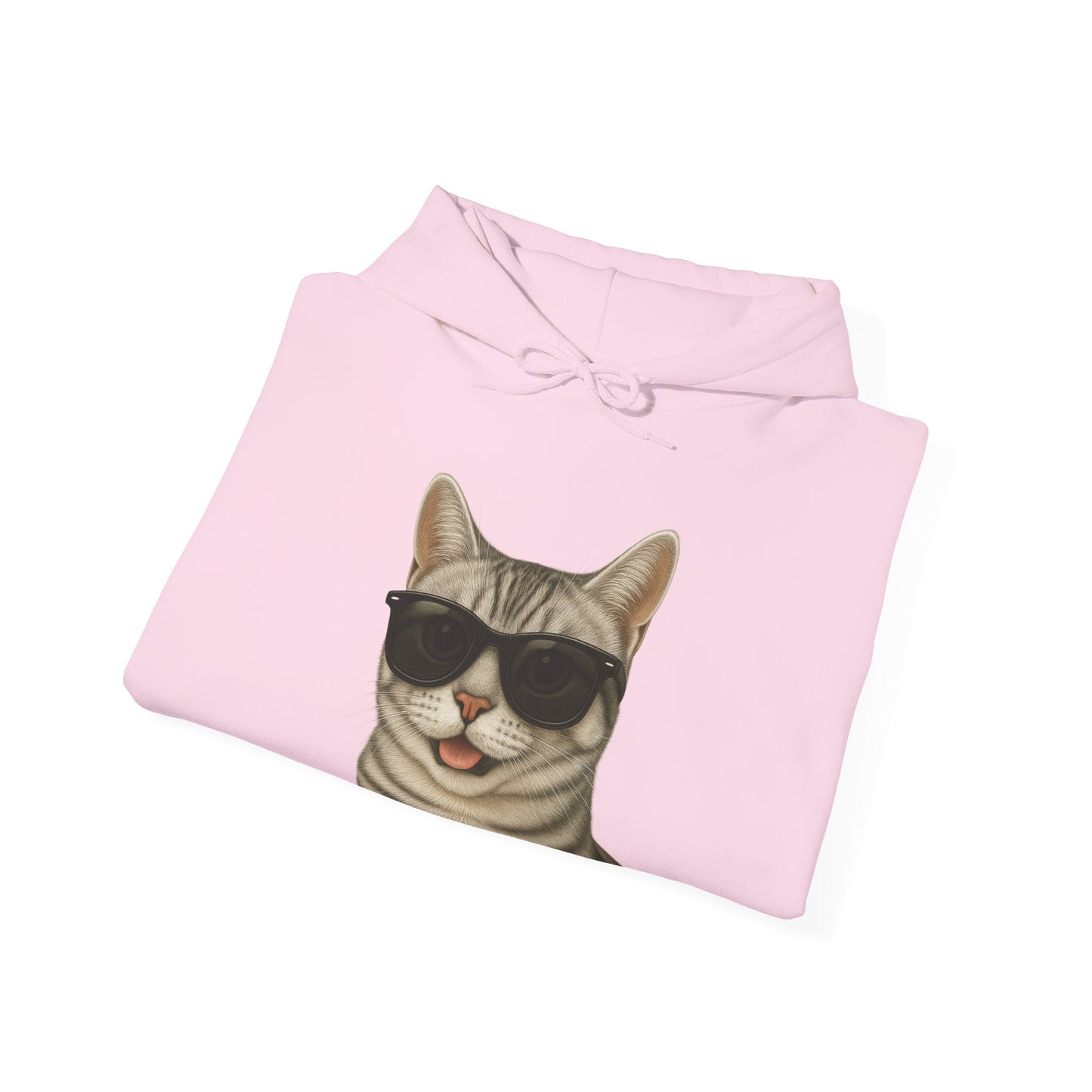 American Shorthair Silver Tabby Wearing Sunglasses - Adult Hoodie