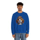 Smiling Beagle Wearing Deerstalker Hat - Adult Crewneck Sweatshirt - Too Cute Pets