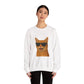 Orange Tabby Cat Wearing Sunglasses - Adult Crewneck Sweatshirt