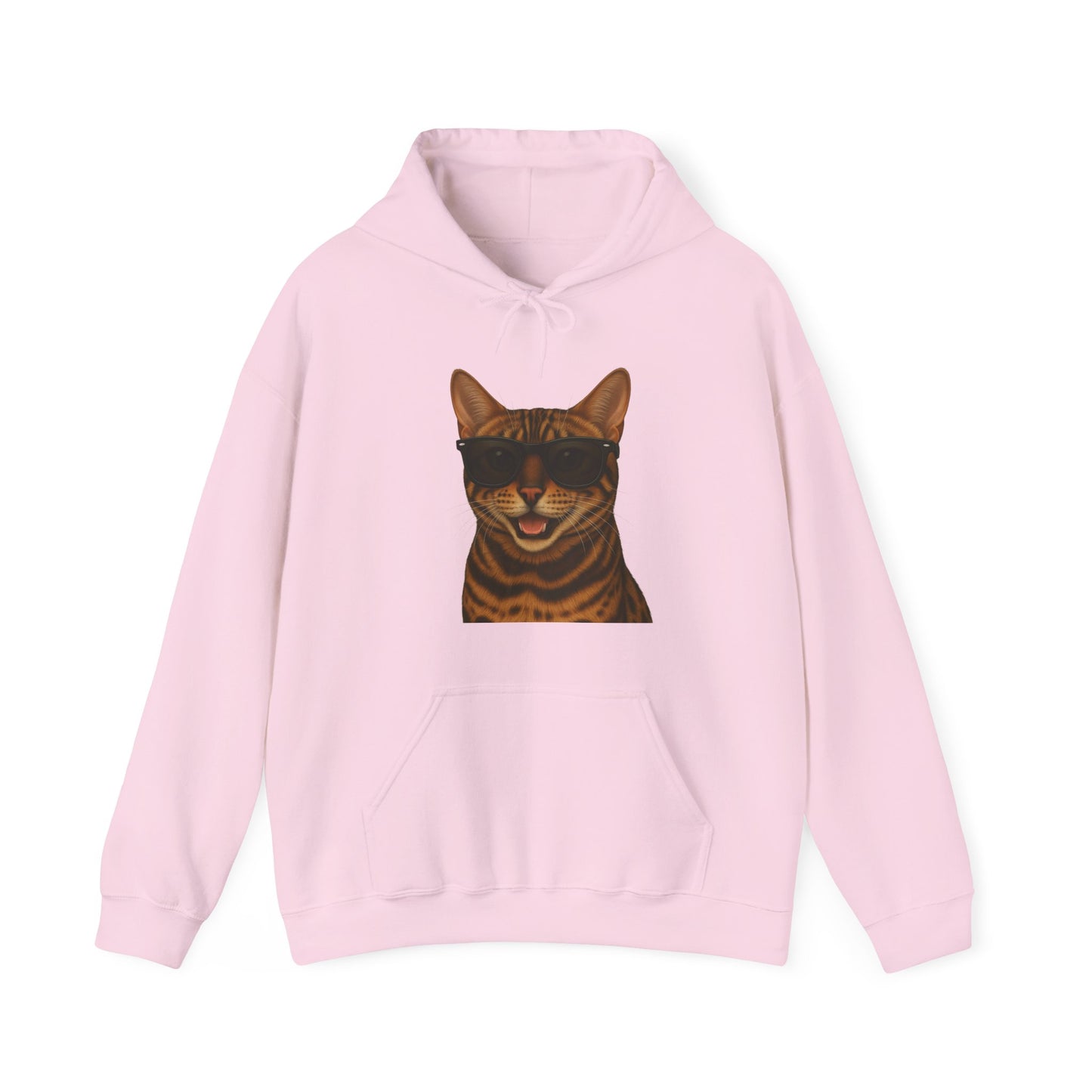 Bengal Cat Wearing Sunglasses - Adult Hoodie