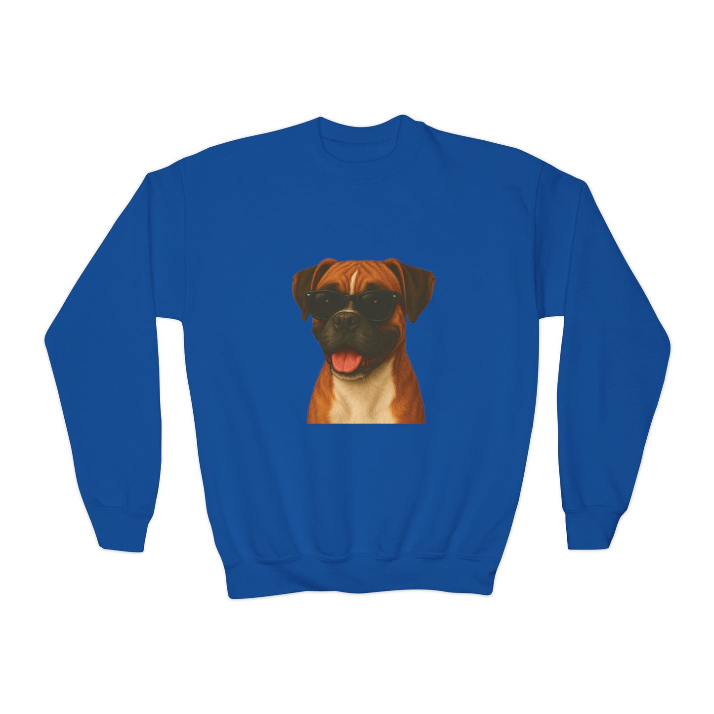 Boxer Dog Wearing Sunglasses - Youth Crewneck Sweatshirt