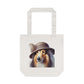 Collie Wearing a Cloche Hat - Cotton Tote Bag