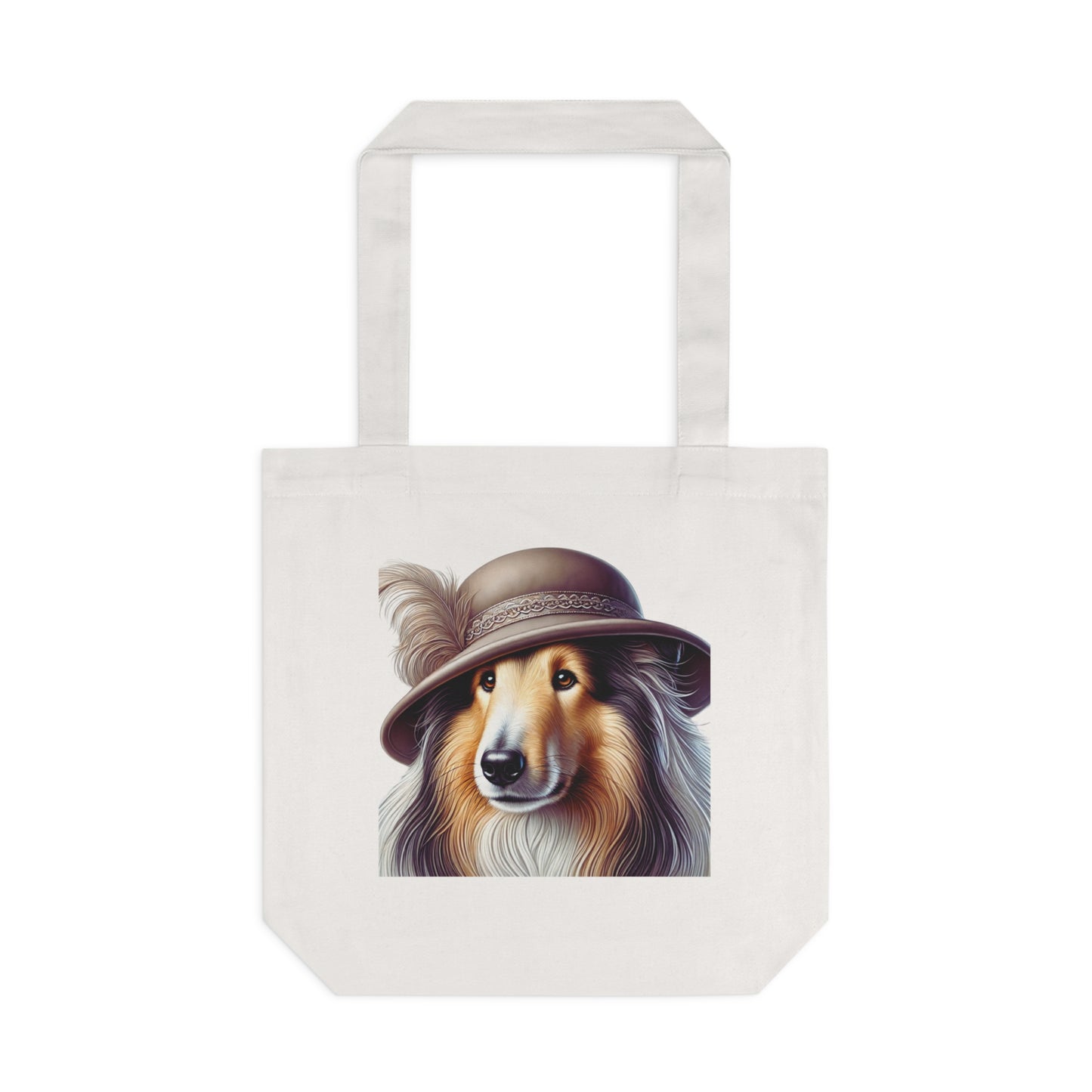 Collie Wearing a Cloche Hat - Cotton Tote Bag