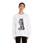 Husky in Fur Trappers Hat - Adult Crewneck Sweatshirt - Too Cute Pets