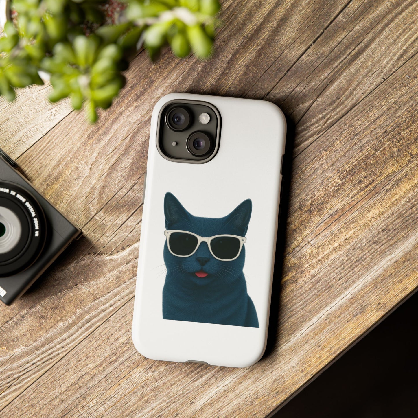 Russian Blue Cat Wearing Sunglasses - Tough Phone Case