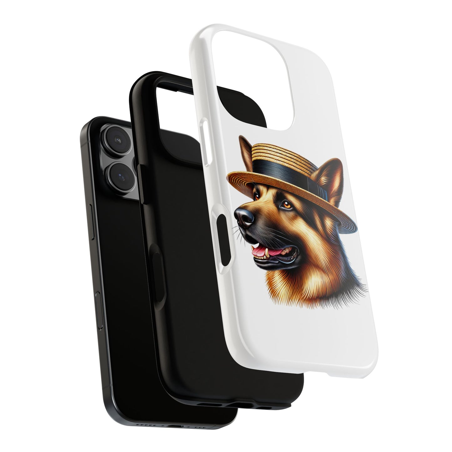 German Shepherd Wearing a Boater Hat - Tough Phone Case