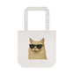 Cream Longhair Cat Wearing Sunglasses Cotton Tote Bag