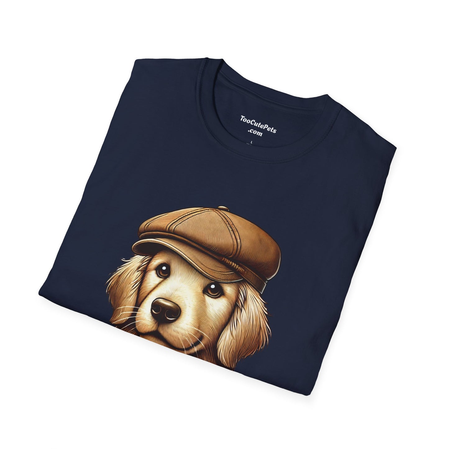 Golden Retriever Wearing Newsboy Cap - Adult Hoodie - Too Cute Pets