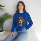 Smiling Beagle Wearing Deerstalker Hat - Adult Crewneck Sweatshirt - Too Cute Pets