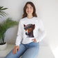 Basenji Wearing Tweed Flat Cap - Adult Crewneck Sweatshirt - Too Cute Pets