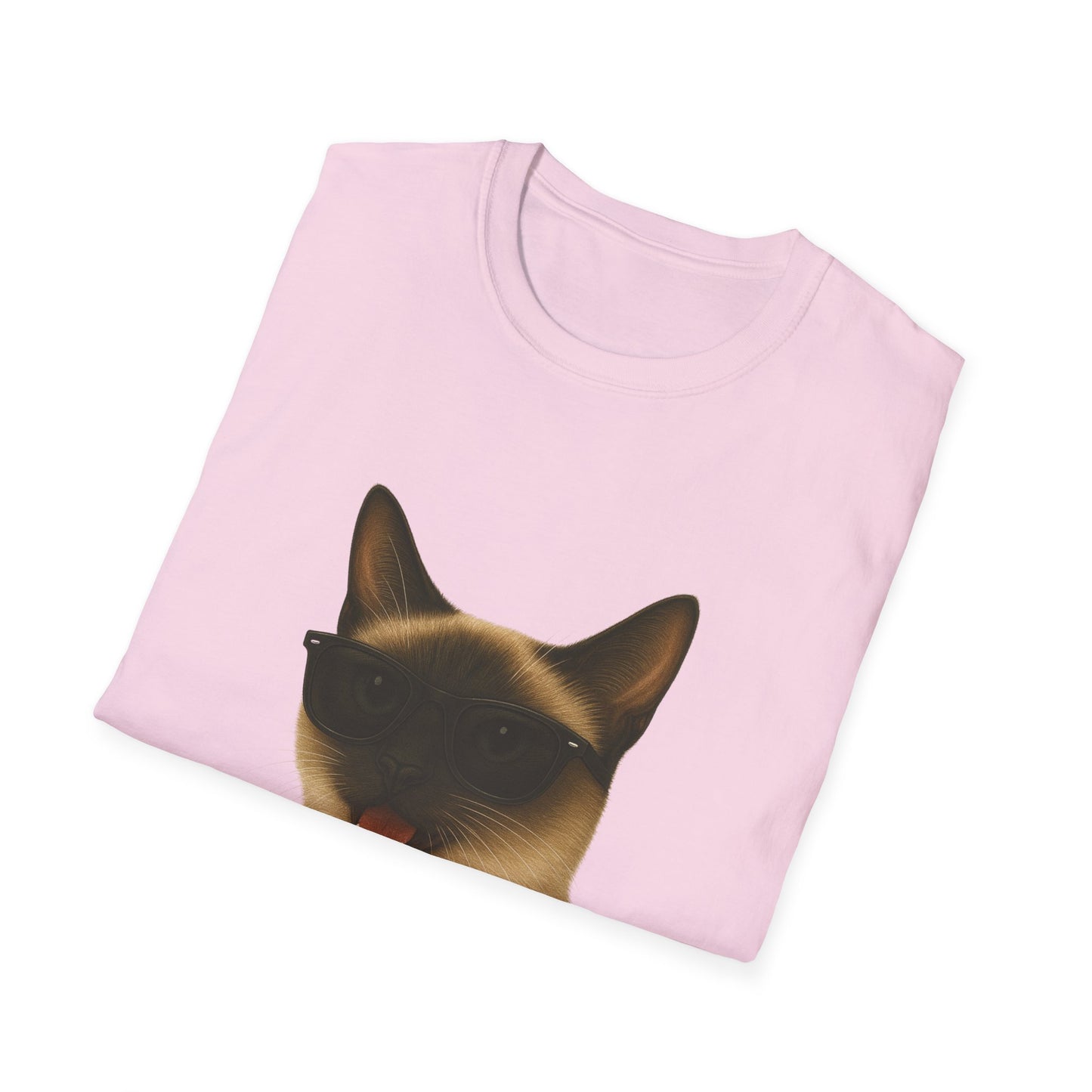 Siamese Cat Wearing Sunglasses - Adult T-Shirt
