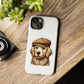 Golden Retriever Wearing a Newsboy Cap - Tough Phone Case