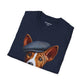 Basenji Pup Wearing Tweed Cap - Adult T-Shirt - Too Cute Pets