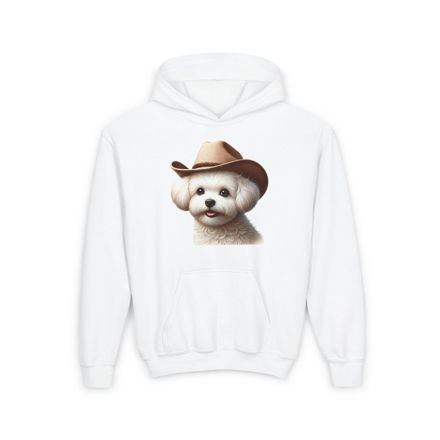 Maltese Wearing Cowgirl Hat Hooded Sweatshirt - Too Cute Pets