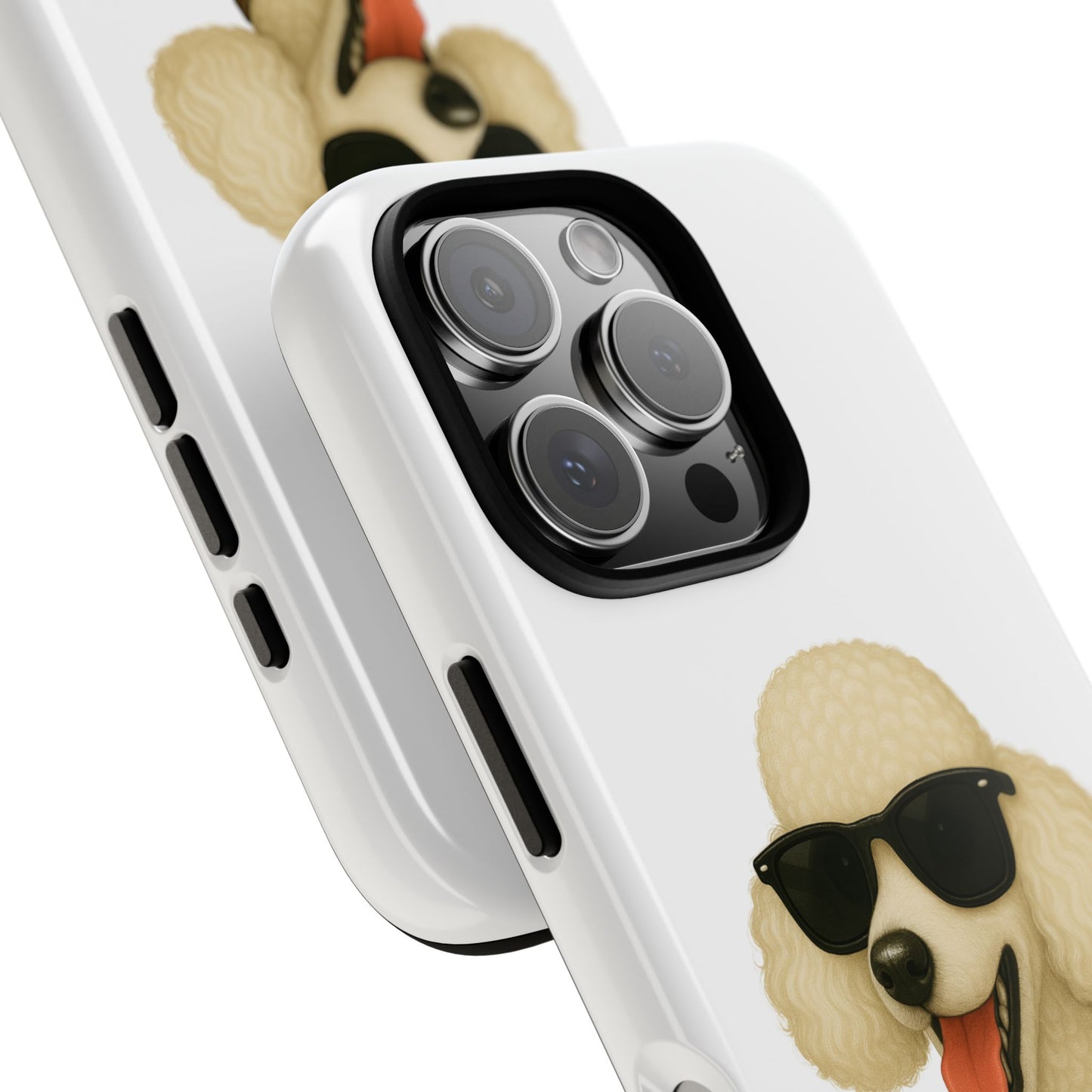 White Poodle Wearing Sunglasses - Tough Phone Case