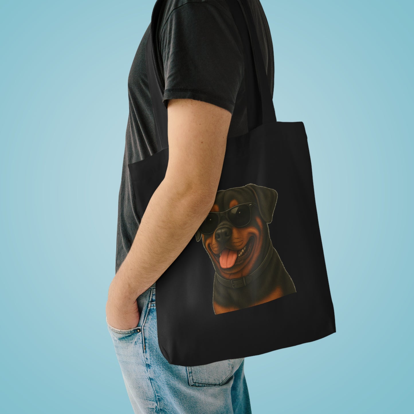 Rottweiler Wearing Sunglasses Cotton Tote Bag