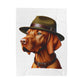 Vizsla Wearing a Campaign Hat - Sherpa Blanket