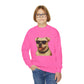 American Bulldog Portrait Youth Crewneck Sweatshirt with Sunglasses Design