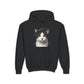 Tuxedo Cat Wearing A Beret- Youth Hoodie Sweatshirt - Too Cute Pets