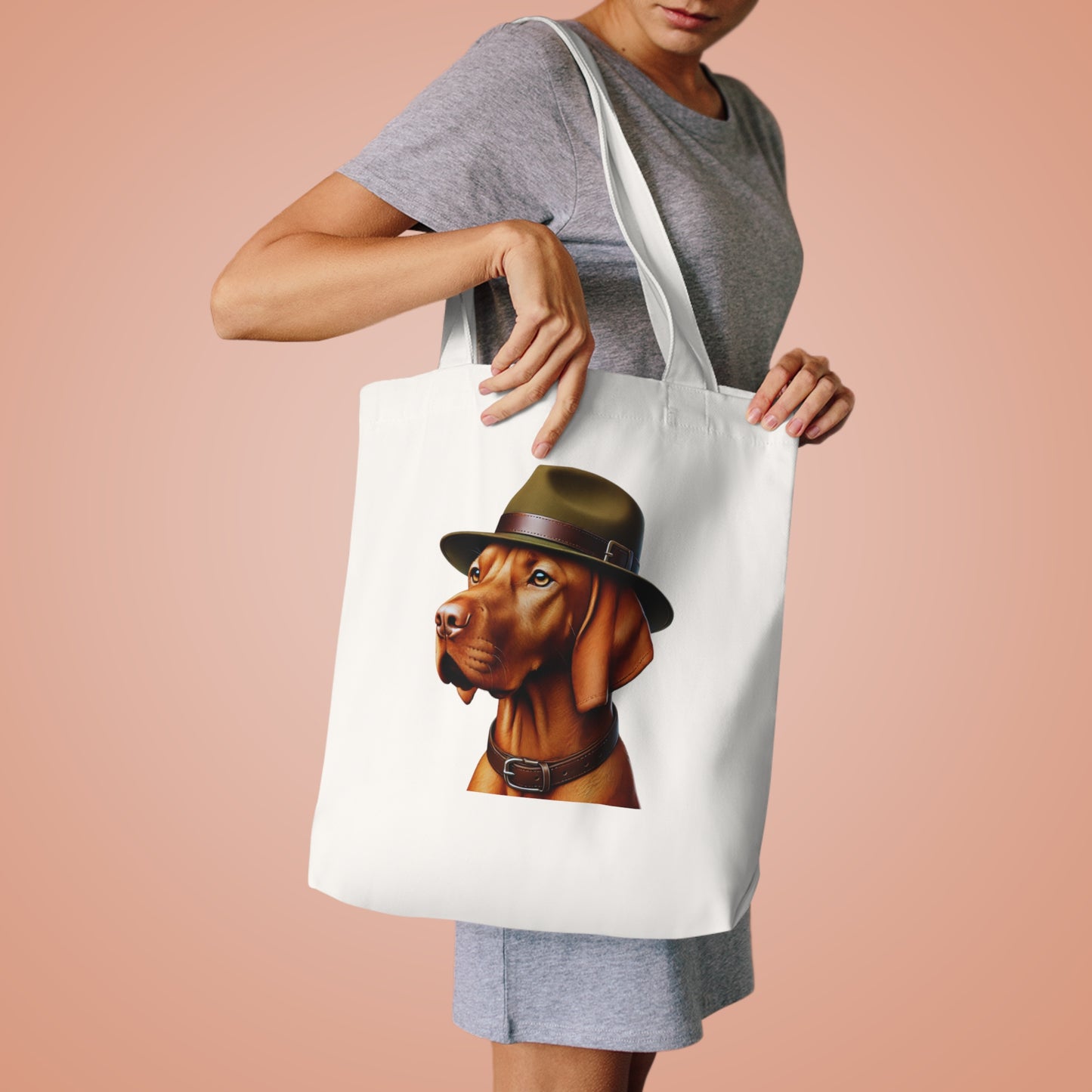 Vizsla Wearing a Campaign Hat - Cotton Tote Bag
