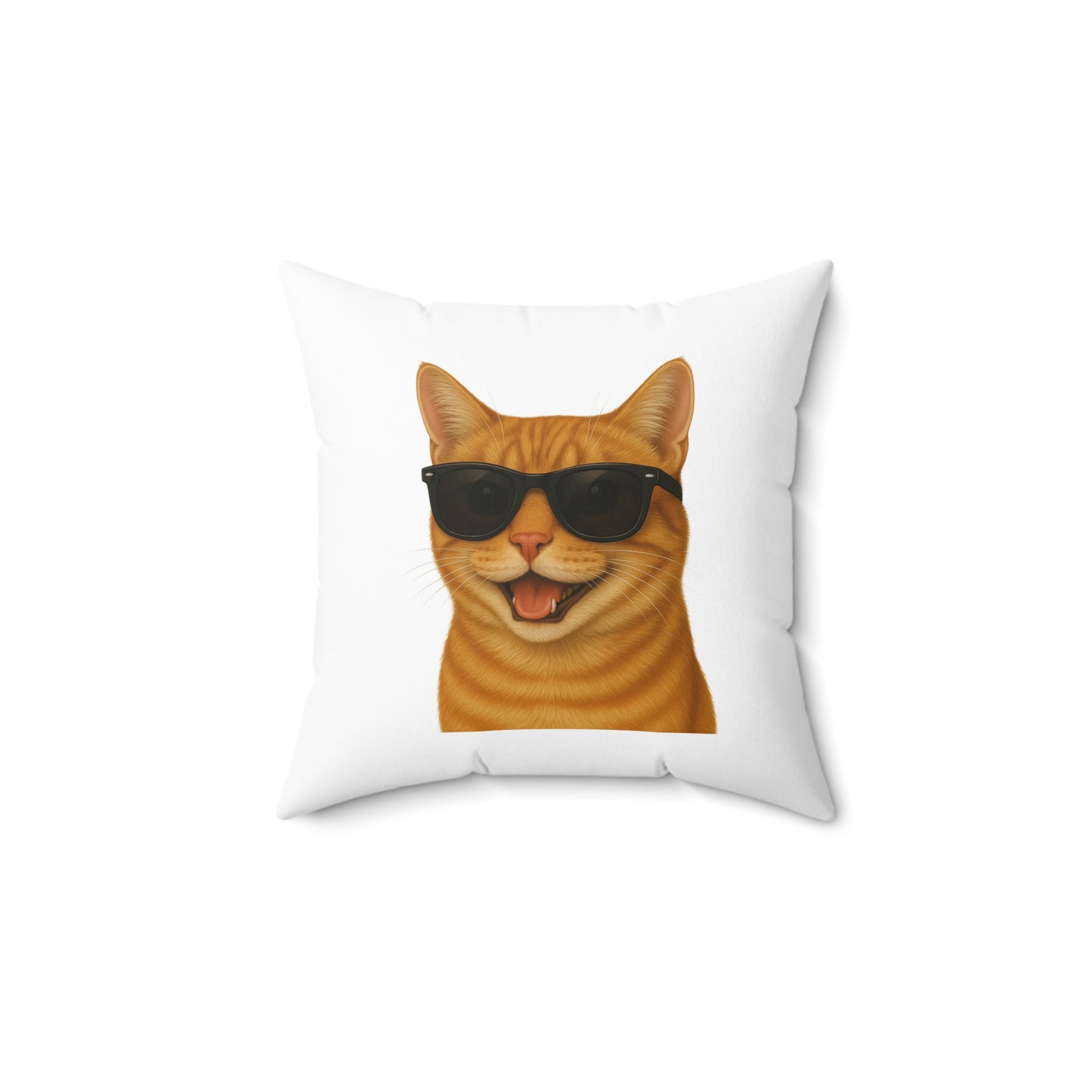 Orange Tabby Cat Wearing Sunglasses - Throw Pillow