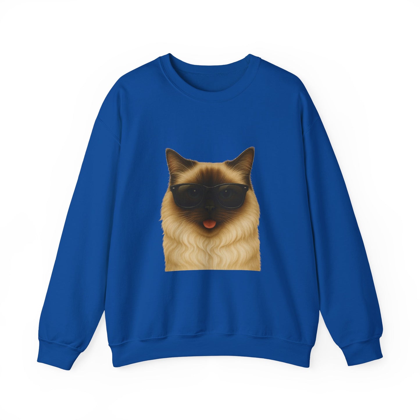 Ragdoll Cat Wearing Sunglasses - Adult Crewneck Sweatshirt