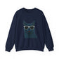 Russian Blue Cat Wearing Sunglasses - Adult Crewneck Sweatshirt