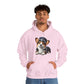 Cute Corgi Wearing A Train Conductors Hat - Adult Hoodie - Too Cute Pets