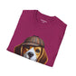 Smiling Beagle Wearing A Deerstalker Hat - Adult T-Shirt - Too Cute Pets