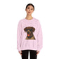 German Shorthaired Pointer Wearing Sunglasses - Adult Crewneck Sweatshirt