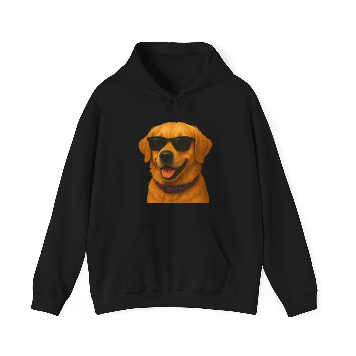 Golden Retriever Wearing Sunglasses - Adult Hoodie