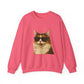 Calico Cat Wearing Sunglasses - Adult Crewneck Sweatshirt