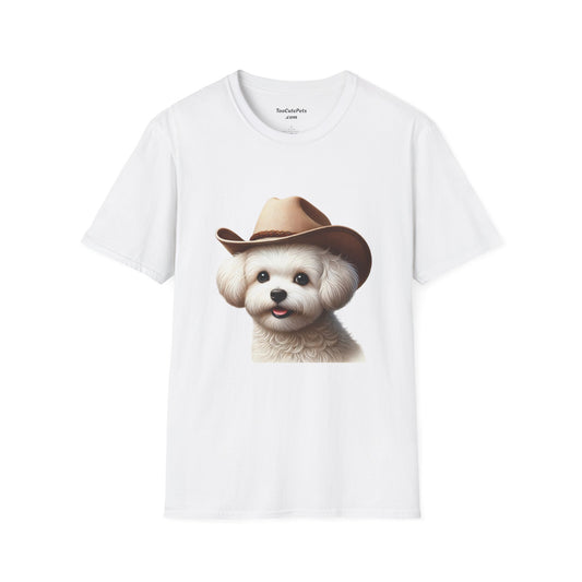 Cute Maltese Wearing Cowgirl Hat - Adult T-shirt - Too Cute Pets