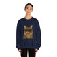 Siberian Cat Wearing Sunglasses - Adult Crewneck Sweatshirt