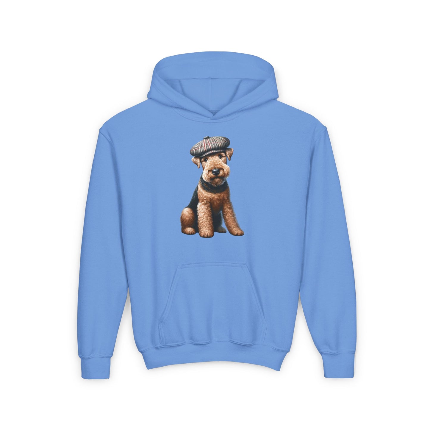 Aerdale Terrier Wearing Tweed Flat Cap #2-  Youth Hoodie - Too Cute Pets