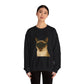 Siamese Cat Wearing Sunglasses - Adult Crewneck Sweatshirt