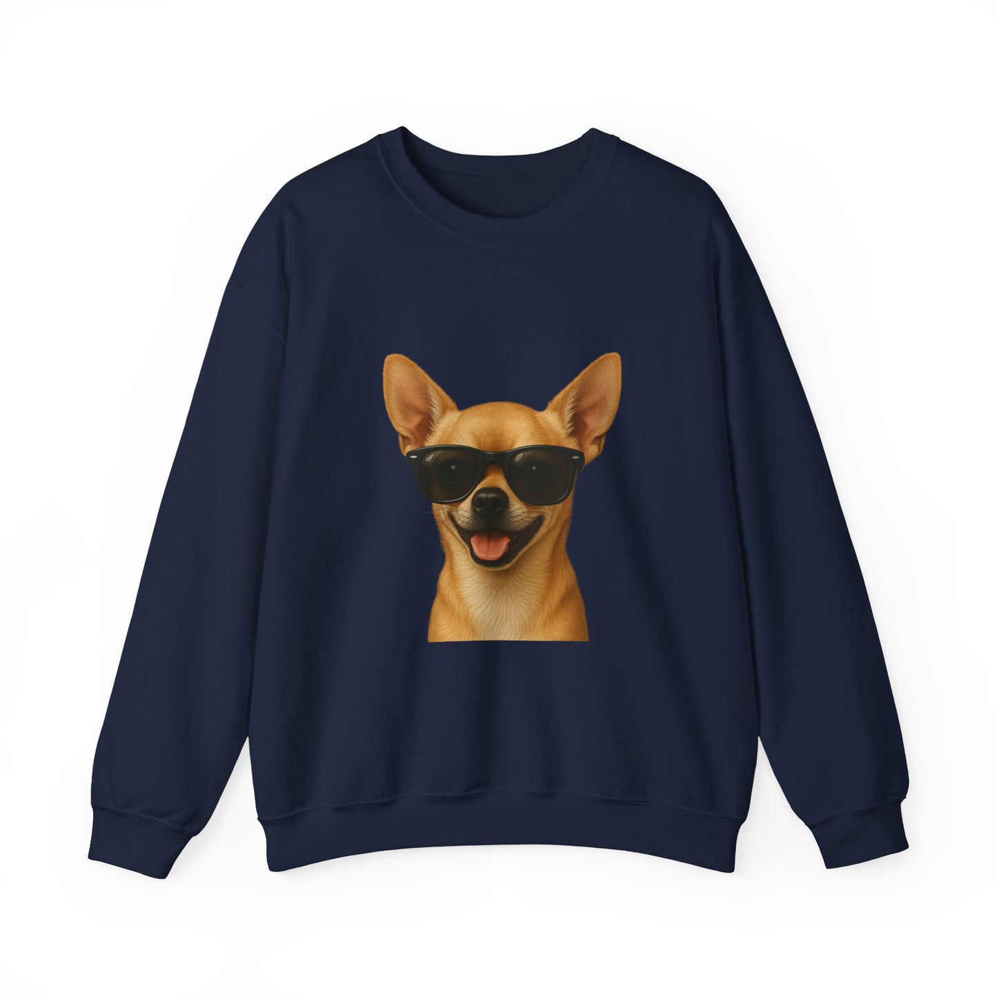Chihuahua Wearing Sunglasses - Adult Crewneck Sweatshirt