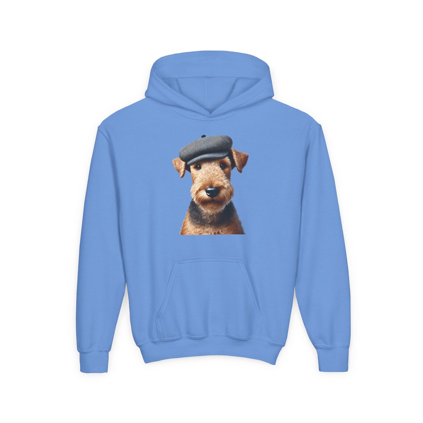 Airedale Terrier in Tweed Flat Cap – Youth Hoodie