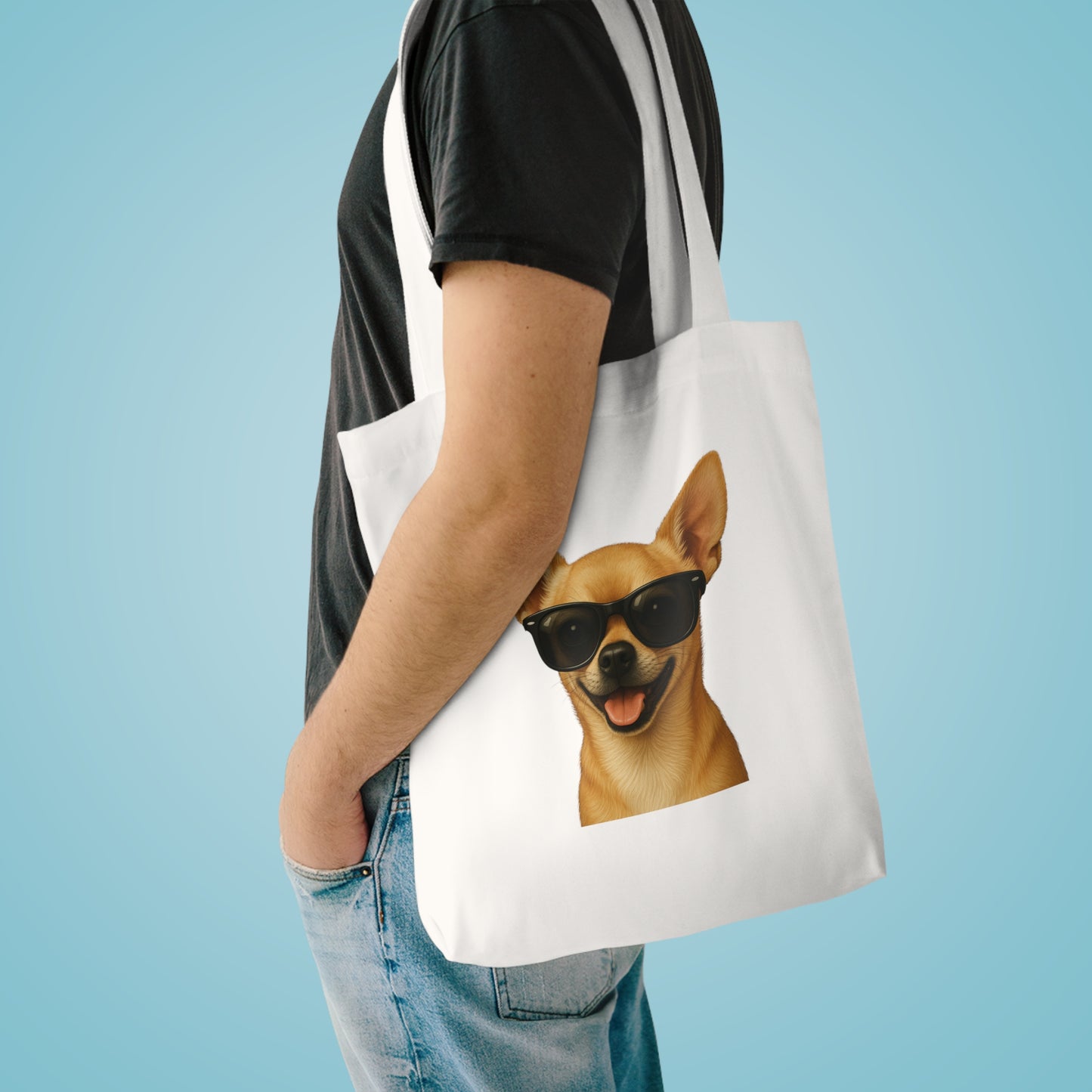 Chihuahua Wearing Sunglasses Cotton Tote Bag